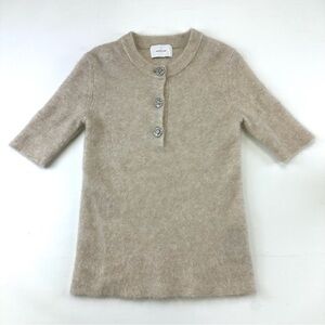 H&M Edition cream sweater Small Jewelled buttons mohair blend short sleeve